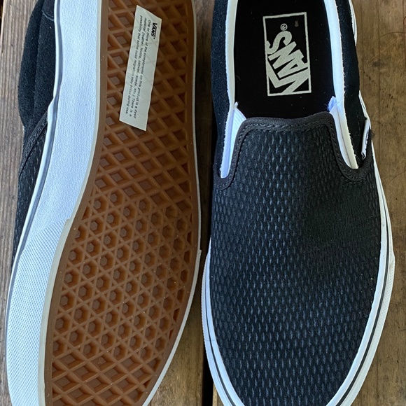 Vans Black Embossed Suede Slip On - Picture 2 of 4